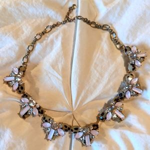 BaubleBar Pink Rhinestone Statement Necklace